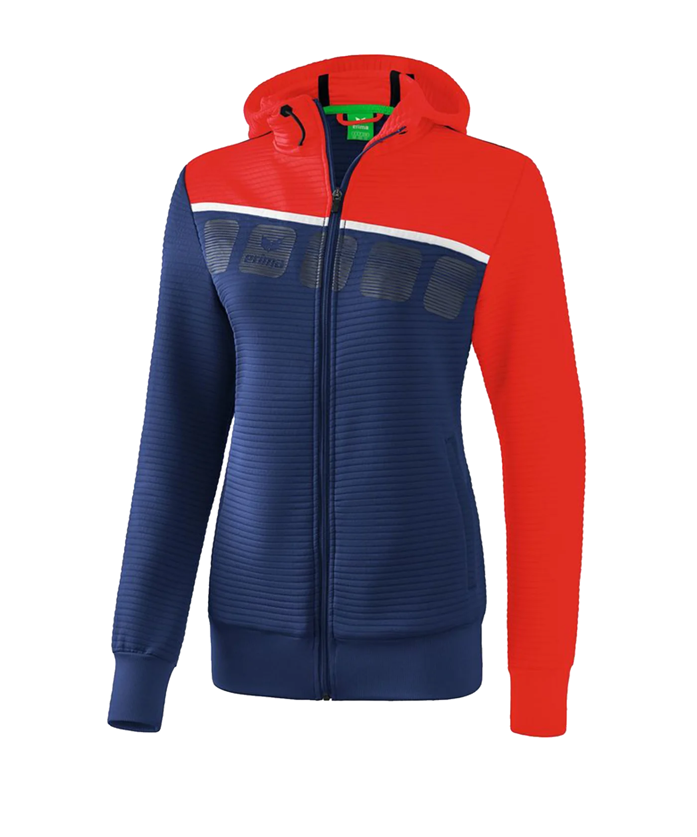Erima 5-C Trainingsjacke mit Kapuze Damen Blau Rot