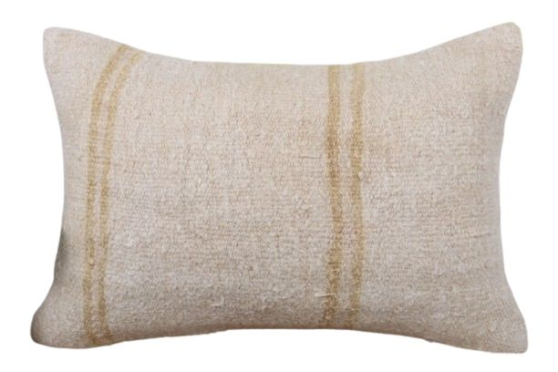 Kussen Kelim Vintage natural stripe mocha 60x40