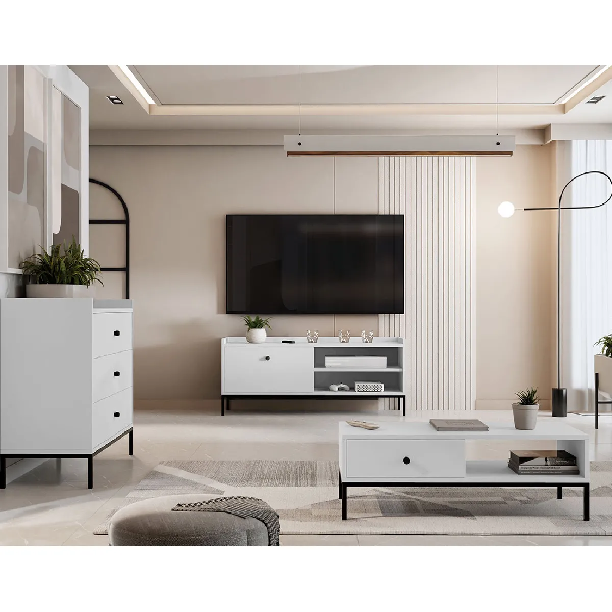 BESTMOBILIER Filipo Commode - Blanc