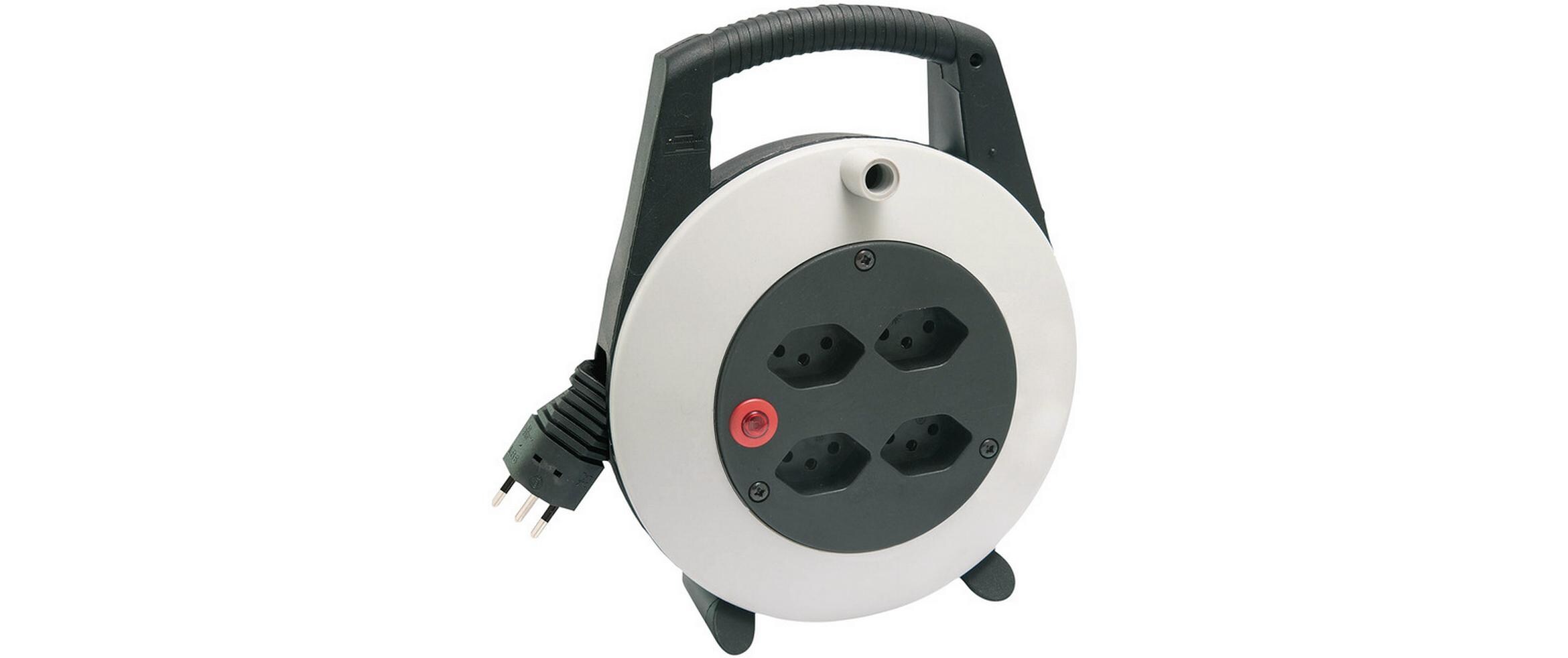 Kabelbox Vario-Line 4x T13 10 m, Lichtgrau10 m Kabelrolle mit schlagfestem Gehäuse