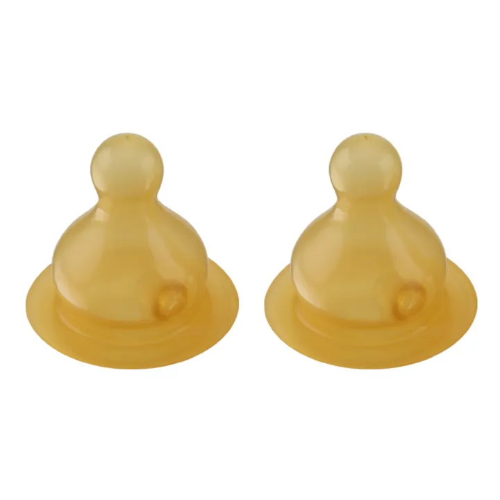 Hevea Tétines en caoutchouc naturel débit lent - Lot de 2