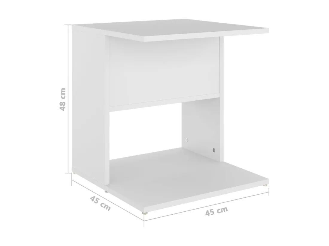 Table d'appoint Blanc 45x45x48 cm Aggloméré