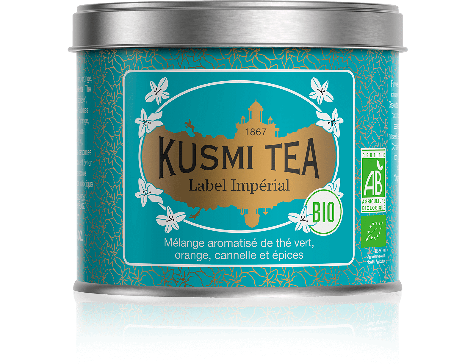 Label Imperial-Thé vert bio, épices, cannelle Boîte 100 g