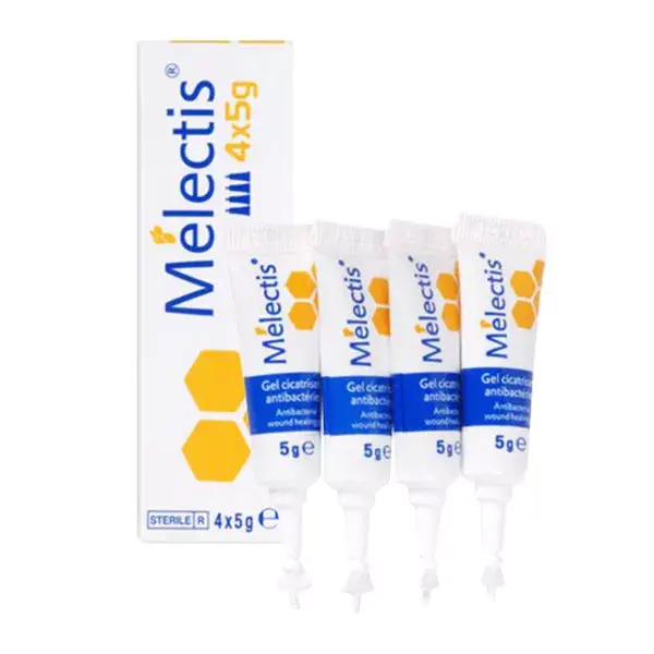 Gel cicatrizante antibacteriano Melectis com mel 4 x 5g