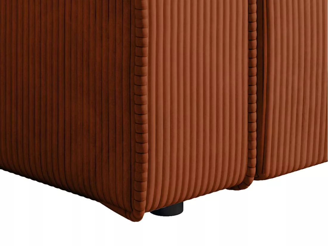 Fauteuil en velours côtelé terracotta AMELIA