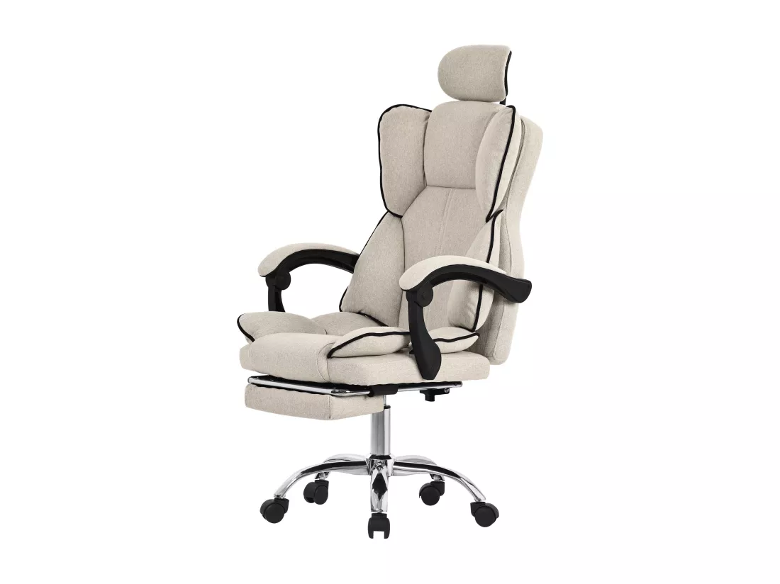 ML-Design Chaise de Bureau Ergonomique, Beige, Réglable en Hauteur avec Dossier Haut