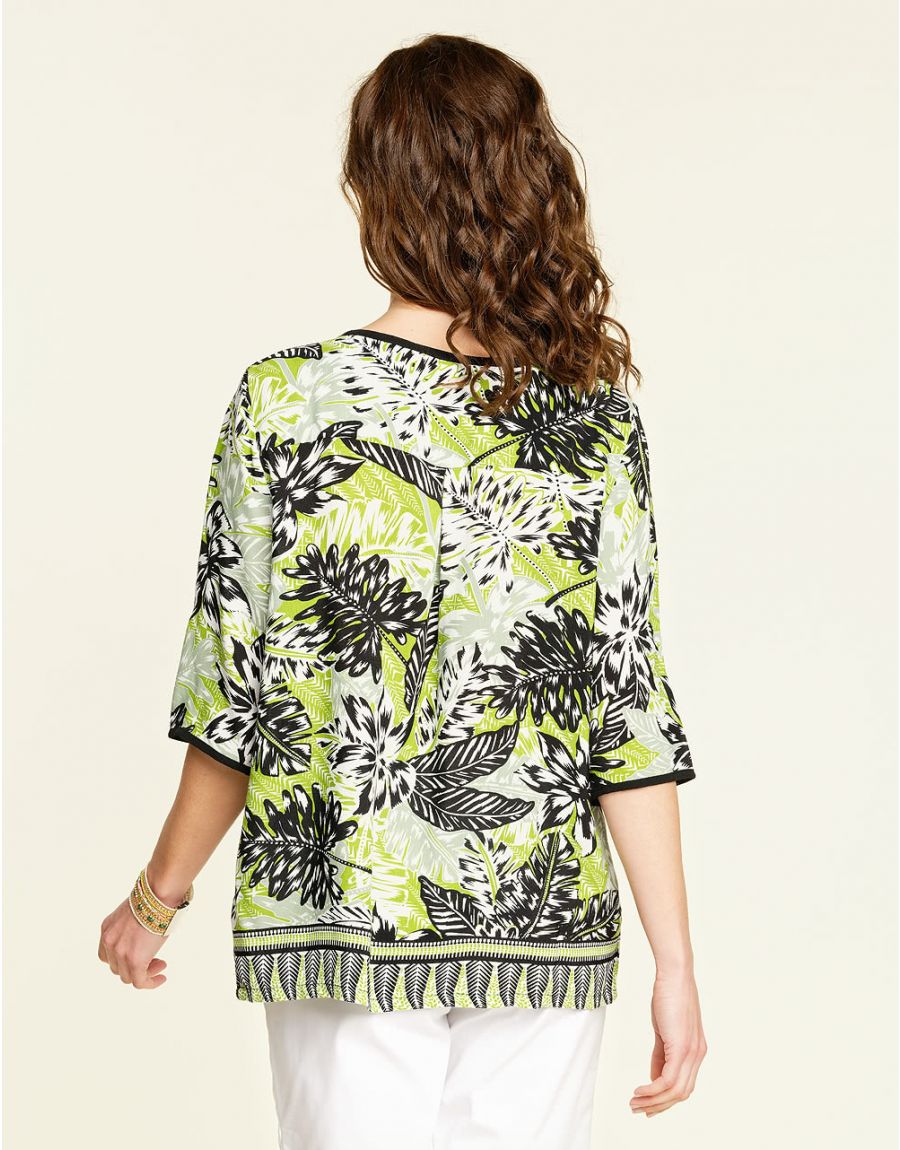 Blouse verte feuillages