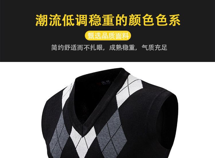Phoneus - V-hals Argyle Trui Vest