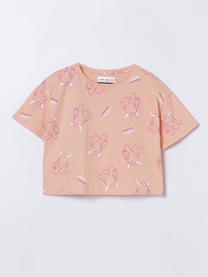 Conjunto com 2 pijamas estampados - Cor pêssego