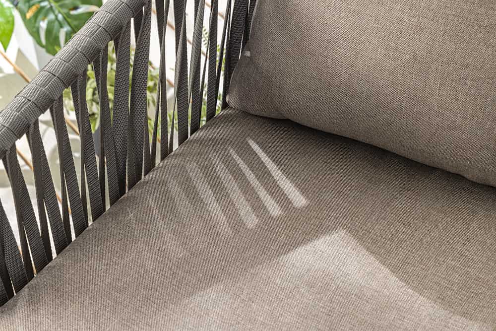 Moderner Stuhl ROPE hell anthrazit Aluminium Gartensessel inkl. Kissen In- und Outdoor