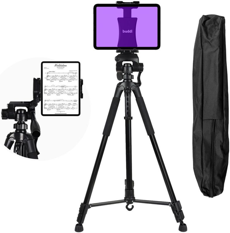 Buddi Tab Houder Statief - Verstelbaar Tripod - Met Tas - Zwart