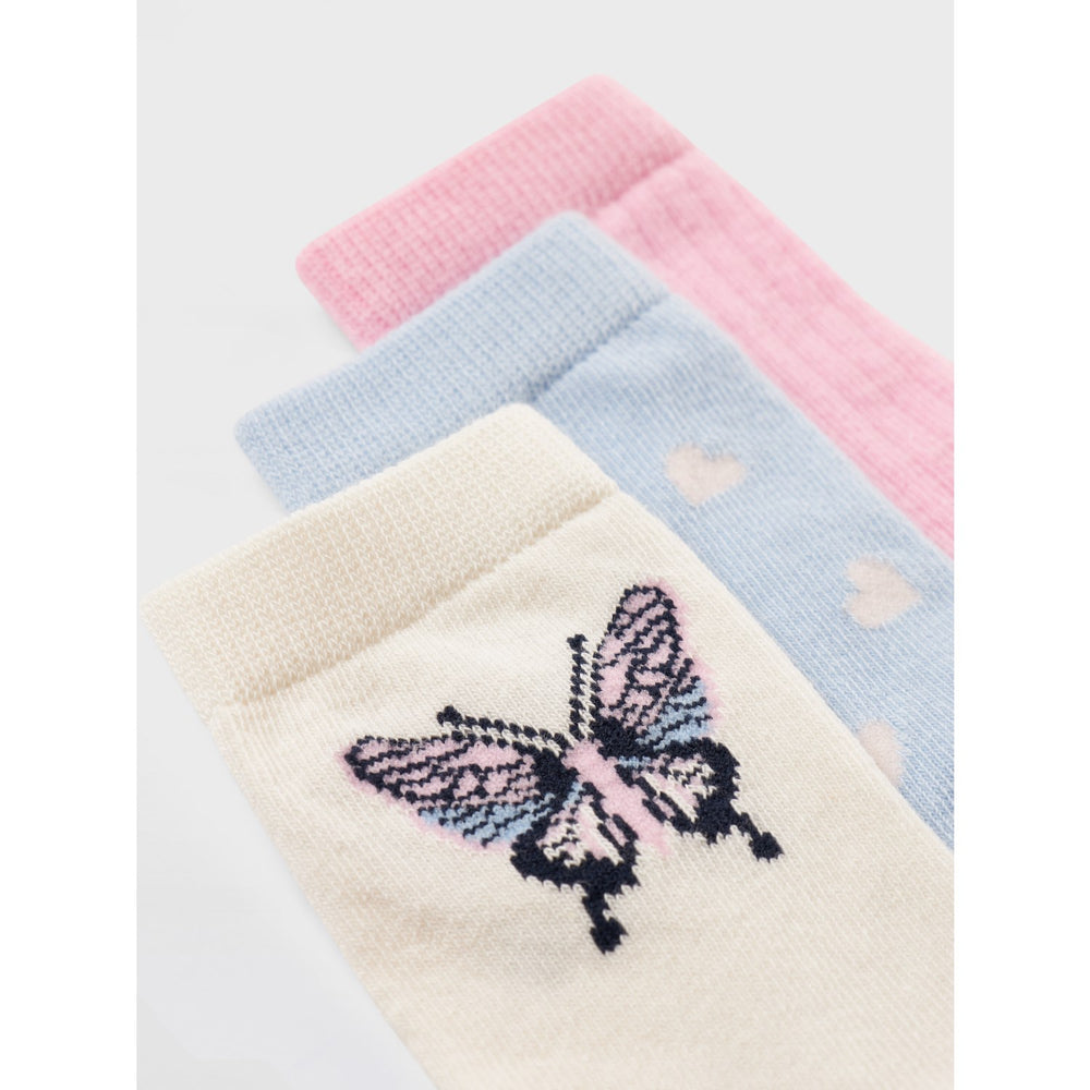 Køb Name It Pink Frosting Serenity/Cloud Dancer Dorthea 3-Pak Strømper