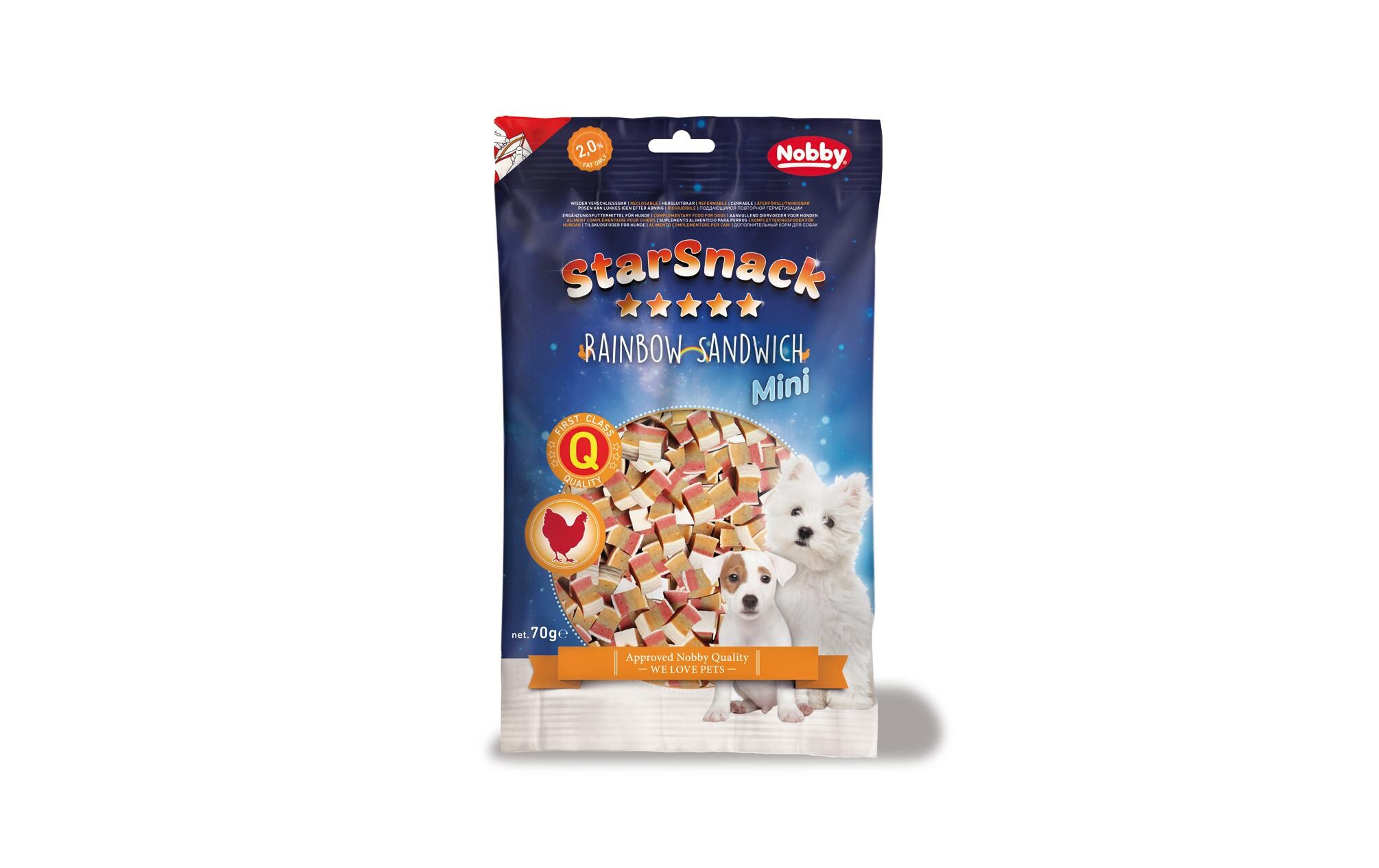 Leckerli StarSnack MINI Rainbow Sandwich, 70 gTrainingssnack für Hunde