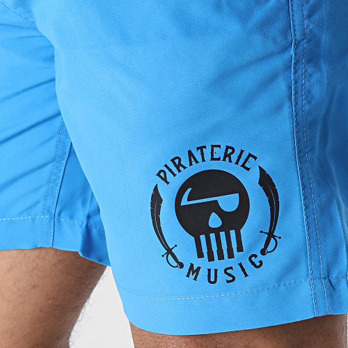 Short De Bain Logo Bleu Noir