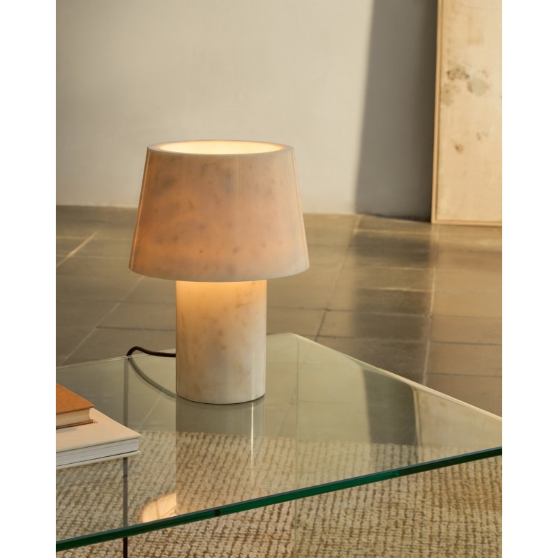 Lampe de table Alaro en marbre blanc