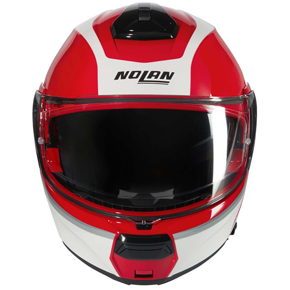 Nolan - Casque N100-6 Incognito N-Com Rouge / Blanc / Argent / Brillant