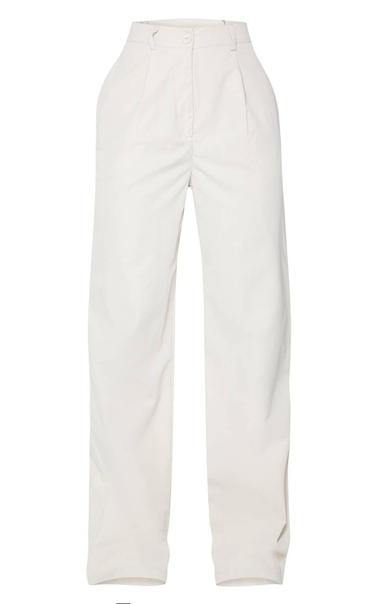 Gris Pierre Pantalon Droit En Peau De Pêche