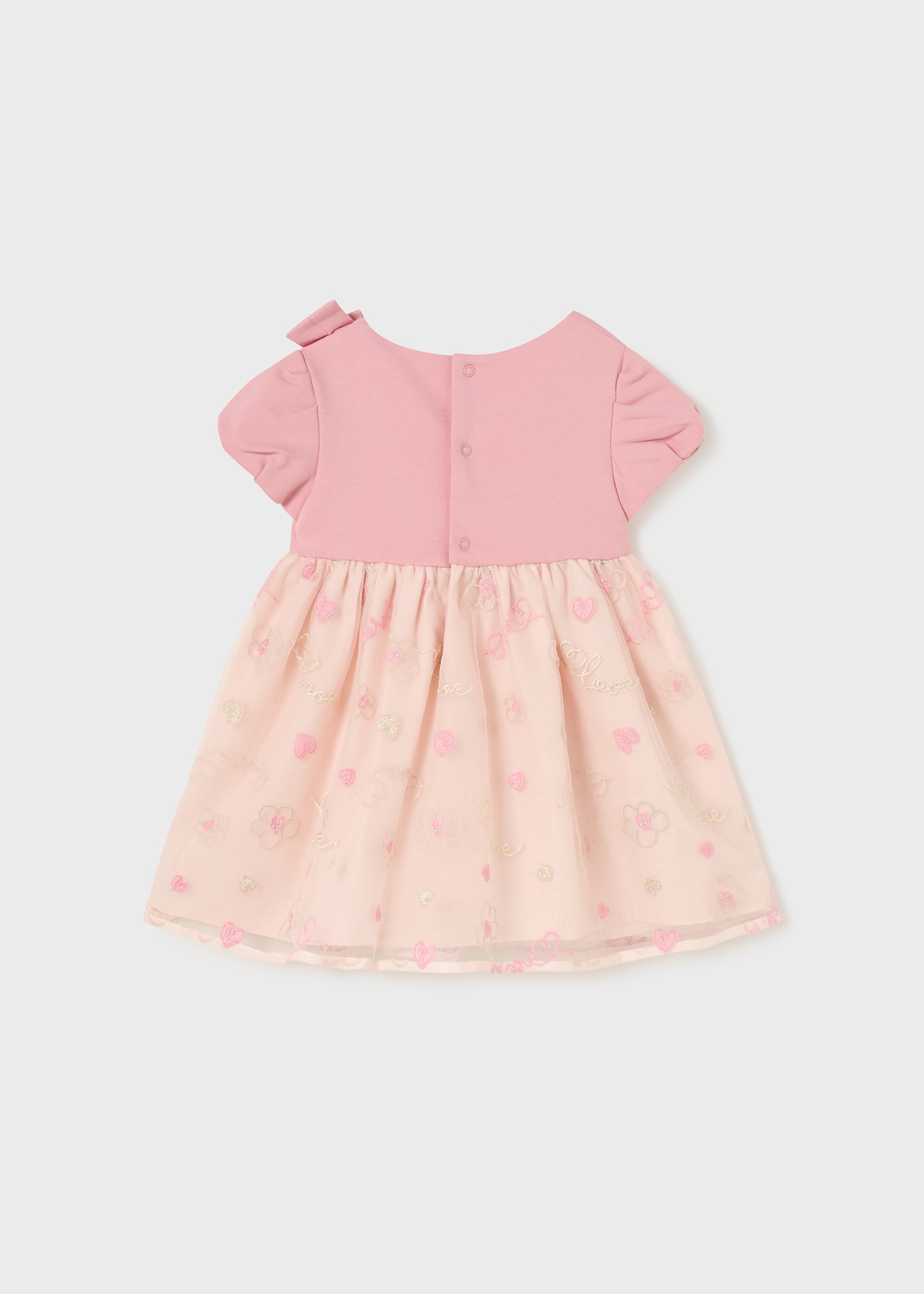 Vestido de tule bordado para bebê