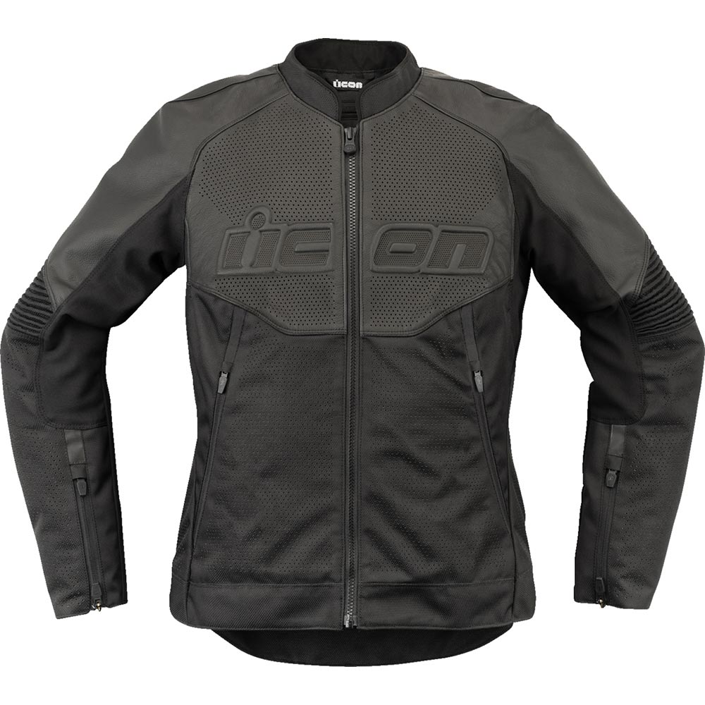 Icon - Blouson femme Overlord3™ Leather Noir