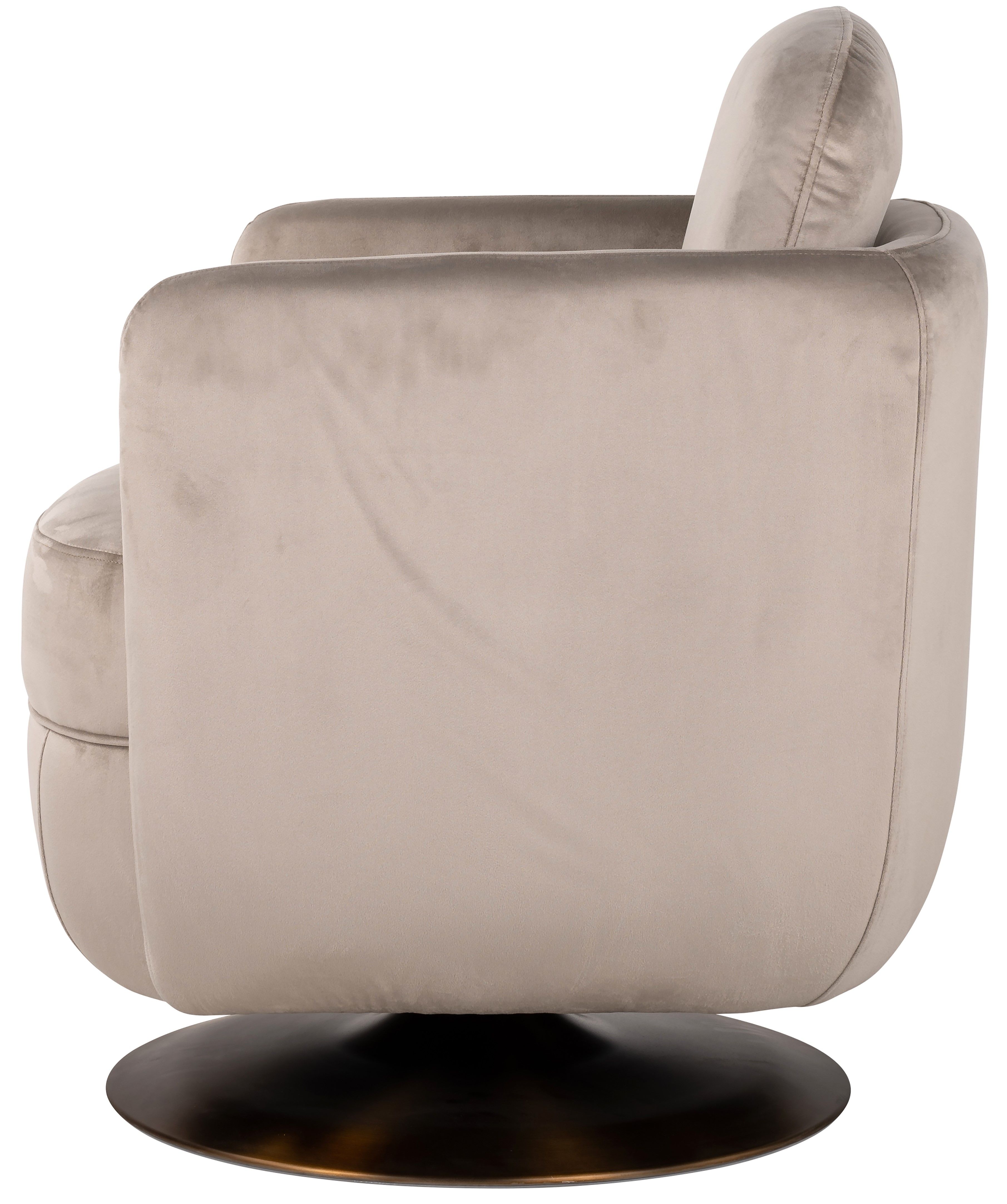 Draaifauteuil 211137 Khaki Velvet Turner B72 x D78 x H82 cm