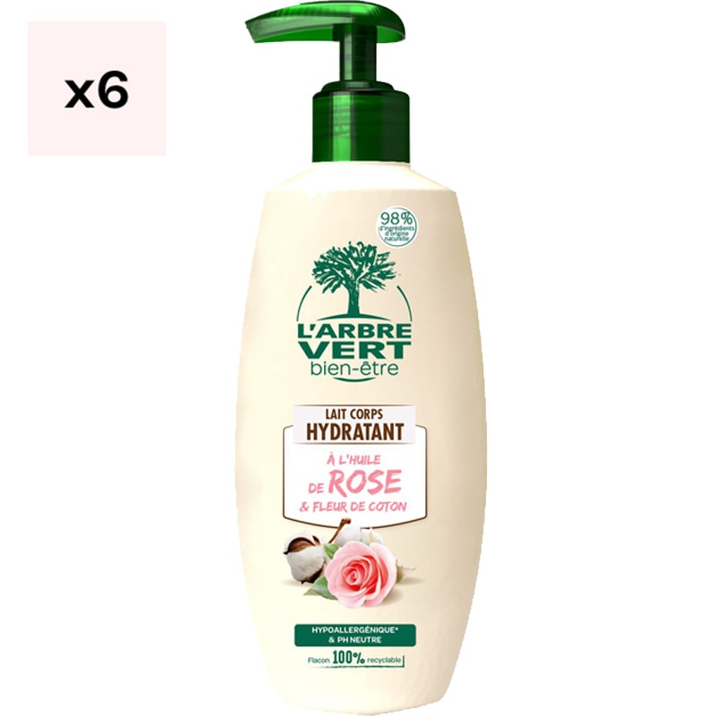 Laits hydratants - Rose & fleur de coton - Corps - 6 x 250 ml