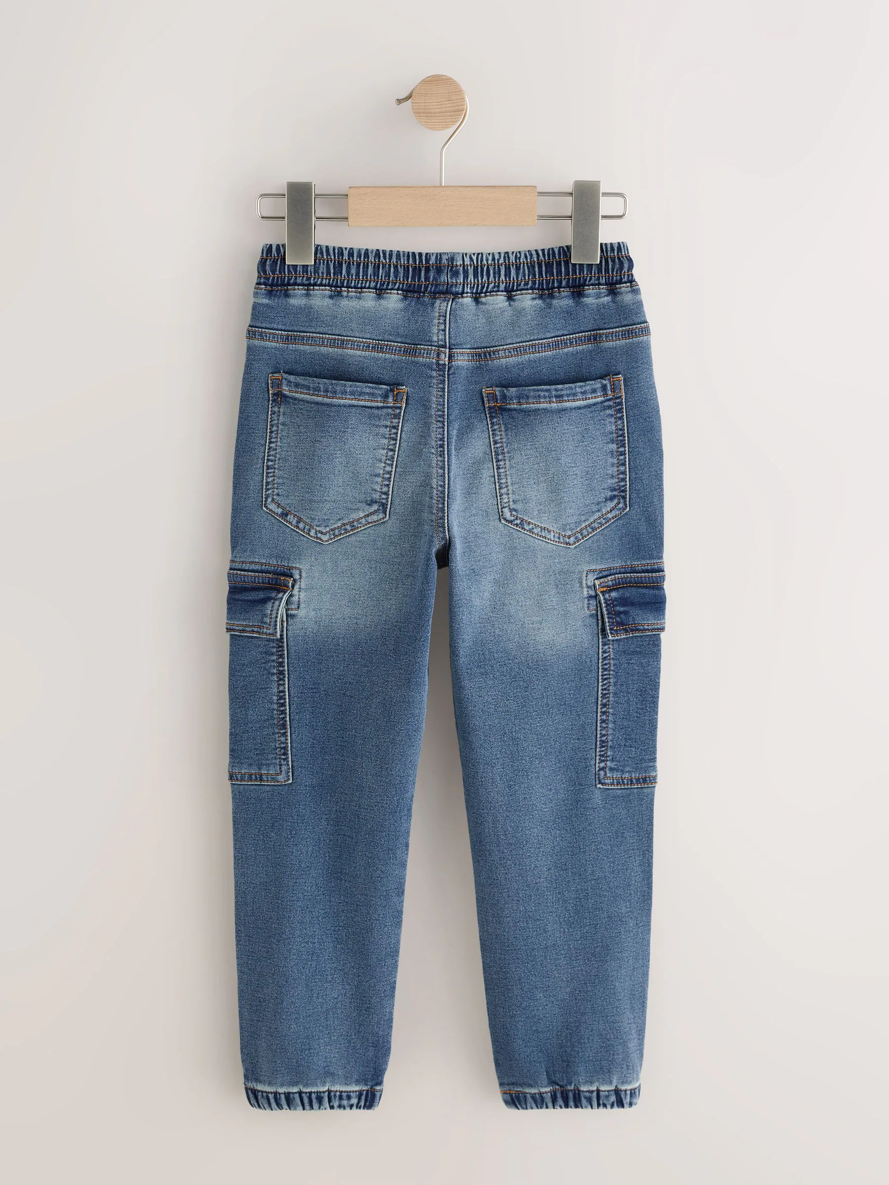 Grijs/blauw - Cargo Jeans With Elasticated Waists Jeans 2 Pack (3-16yrs)