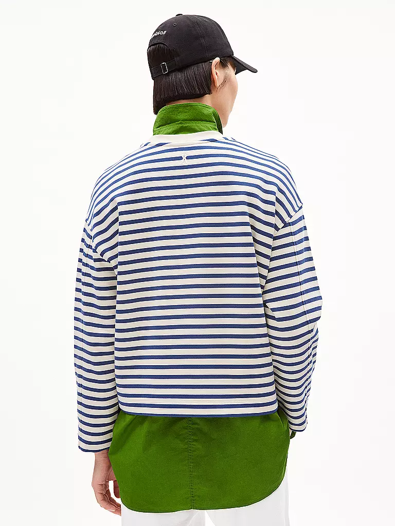 ARMEDANGELS Sweater Oversized Fit FRANKAA  STRIPES dunkelblau