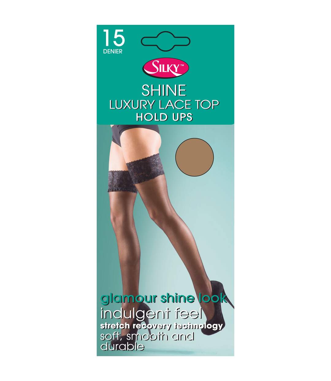 Silky Shine - Bas jarretière satinés (1 paire) - Femme (Melon) - UTLW256