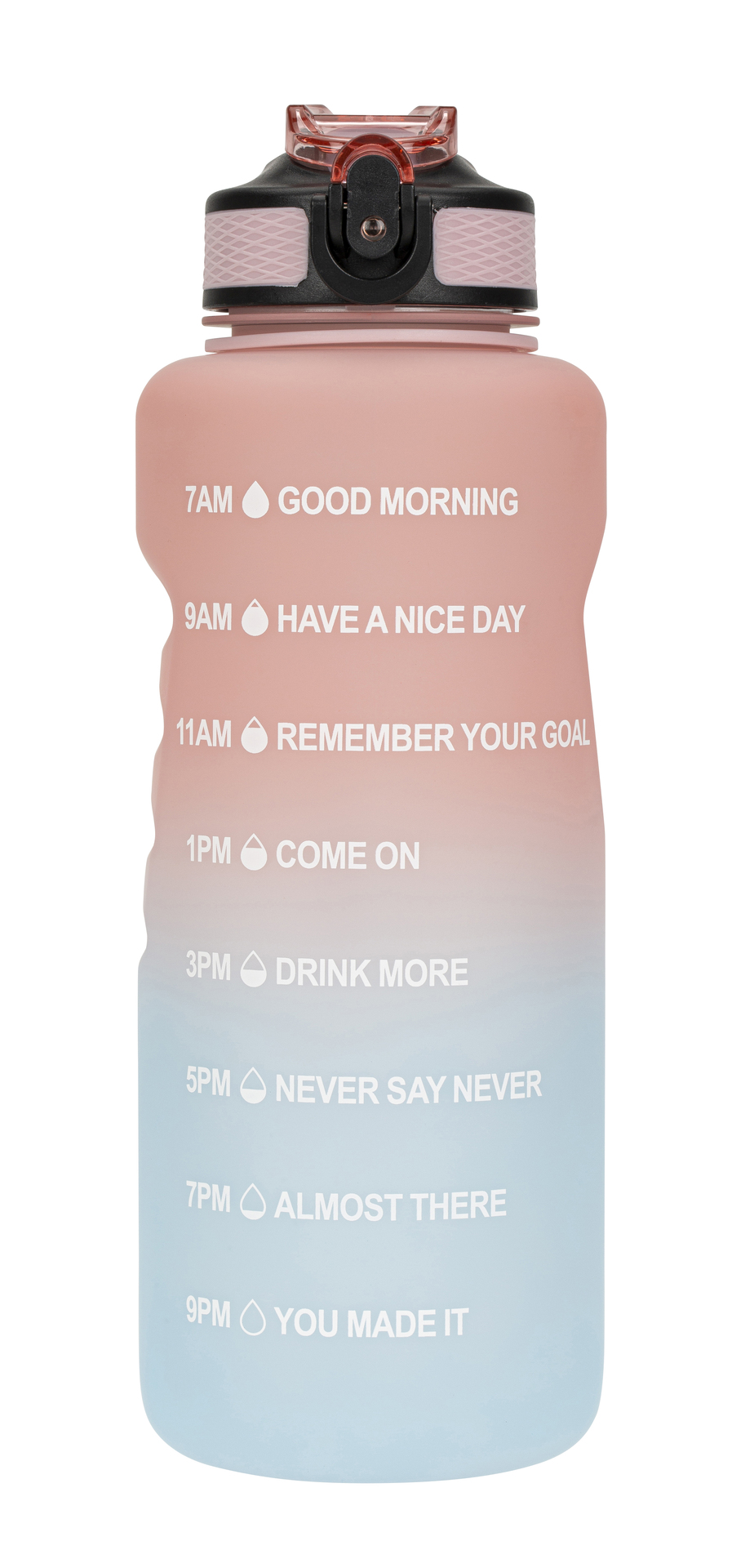 Motiverende Vannflaske Light Pink/Light Blue 1,5l