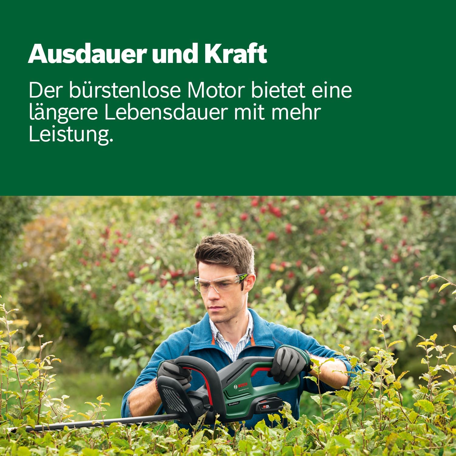 Bosch Akku-Heckenschere UniversalHedgeCut 18V-50 (ohne Akku, 18-Volt-System, Messerlänge 50 cm, im Karton)