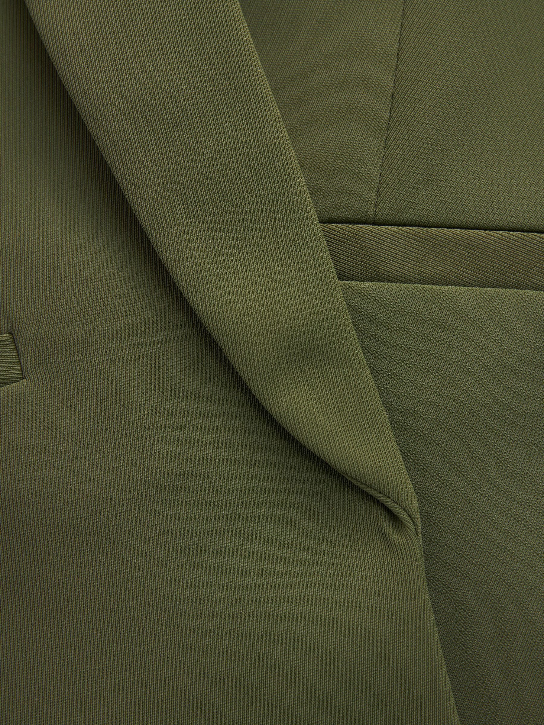 Olijfgroen - Ruimvallend blazer met gerimpelde mouwen
