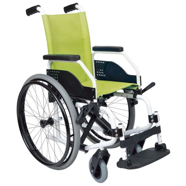 Orthos XXI Cadeira de Rodas Liga Leve Trânsito Liliput Light Cores (Texto) Verde Modelo Patim elevatório direito Largura Assento Cadeiras 31 cm Rodas: Maciça (Anti-furo)