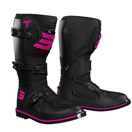 Bottes cross Shot RACE 2 KID - BLACK PINK - Noir / Rose