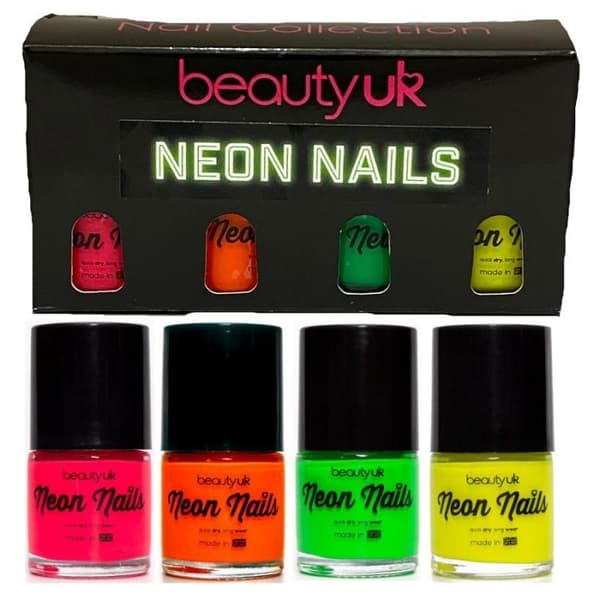 BeautyUK Beauty UK Neon neglelakk sett 1 4x9ml