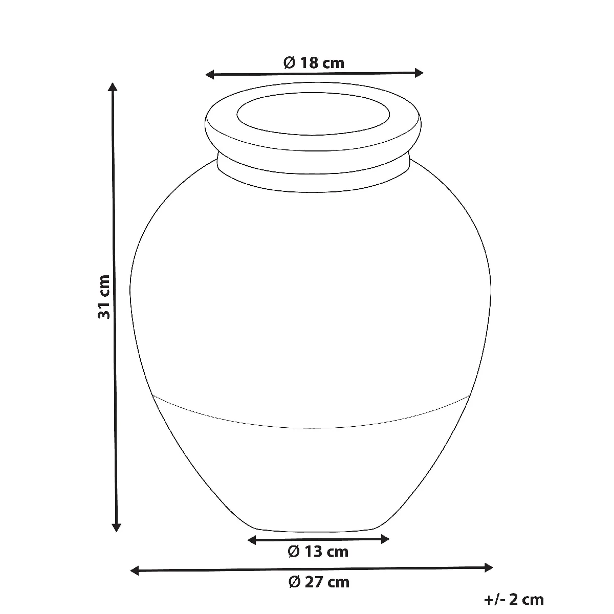 Beliani Vase DAULIS Céramique Noir