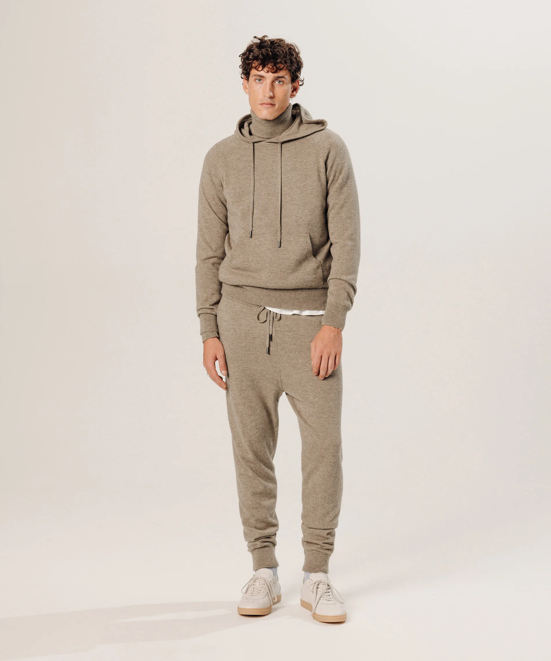 Pull à capuche en cachemire | Beige