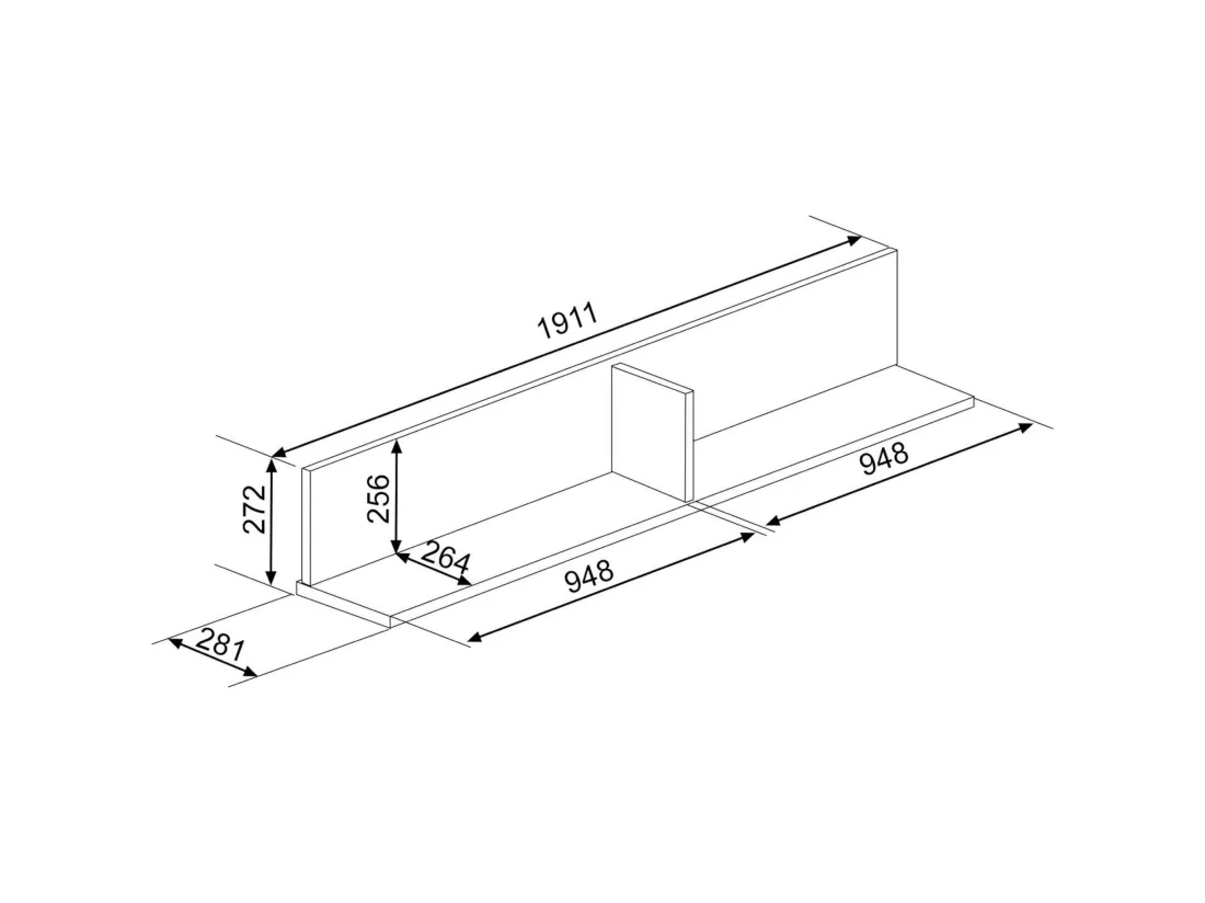 Etagère murale en bois blanc - ET9061