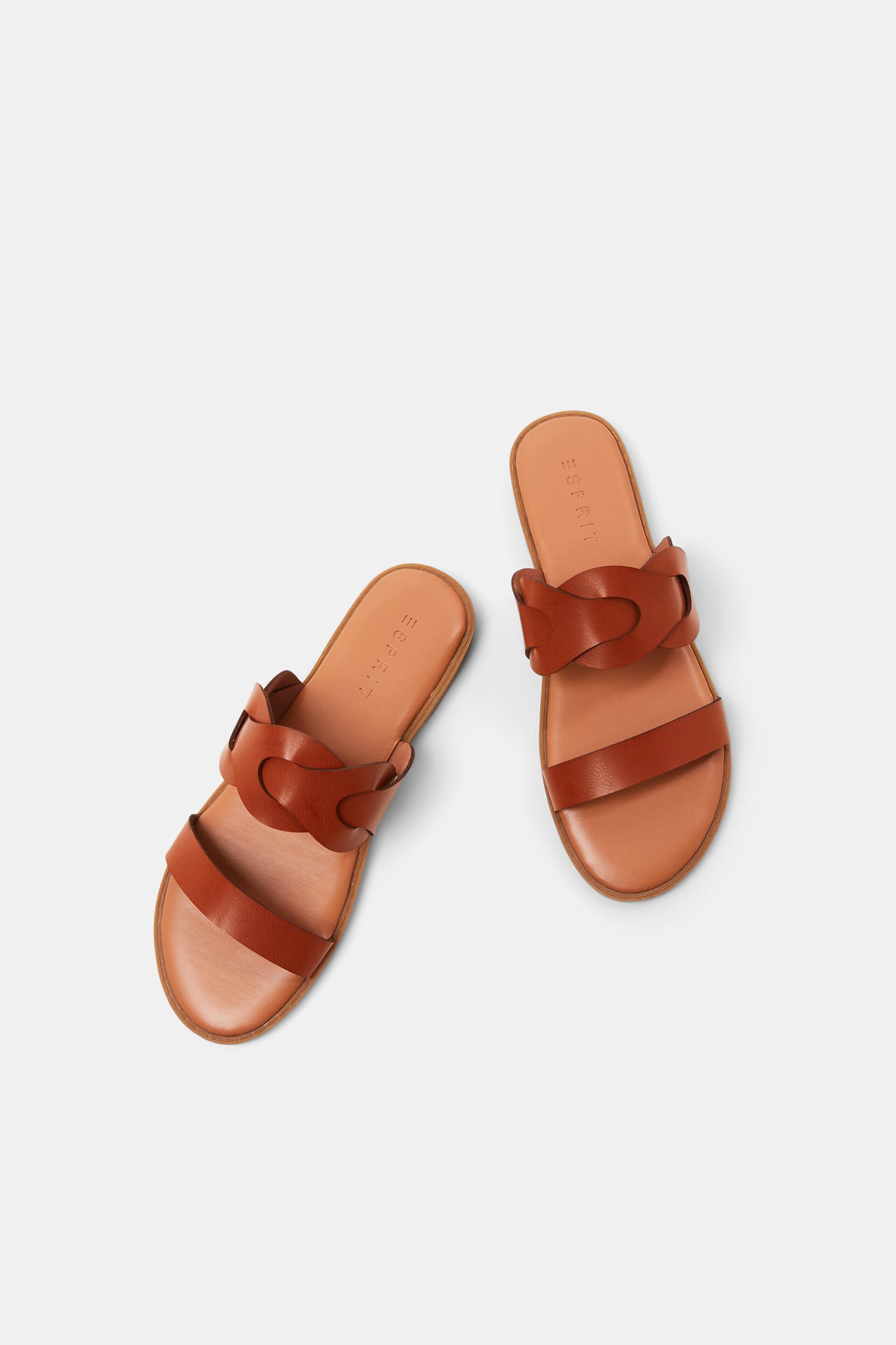 Sandales à enfiler en cuir vegan à bride tressée