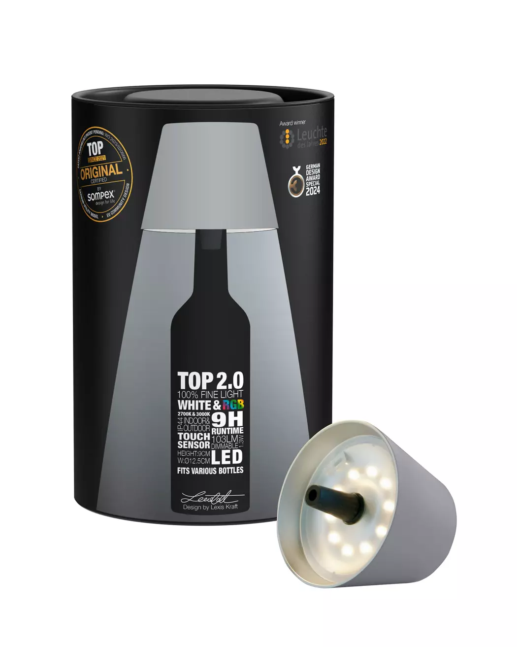 LED-Akku-Flaschenaufsatz Top 2.0