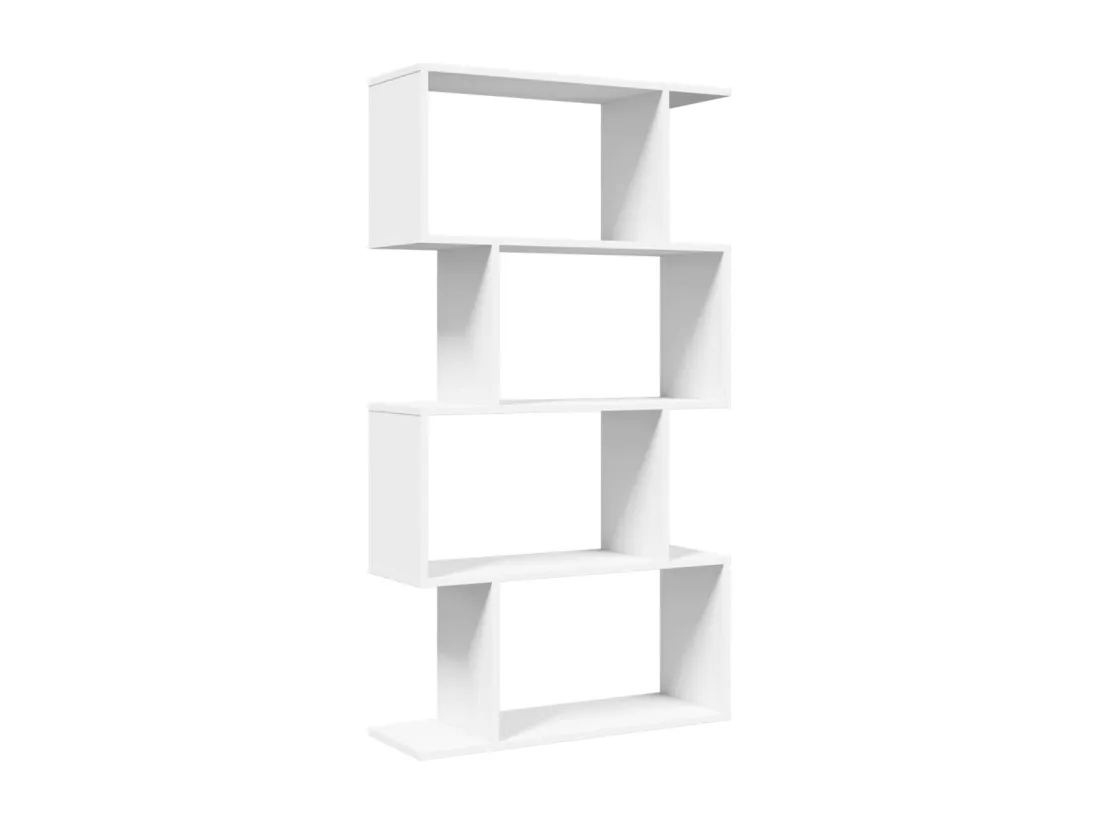 Étagère séparatrice de pièce à 4 niveaux blanc bois ingénierie