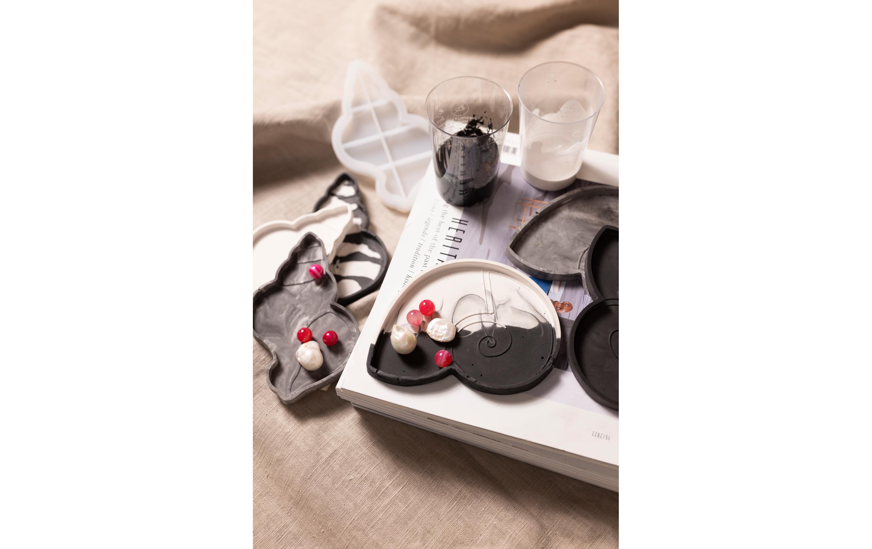 Modellier-Set Schale Schneckenmuschel, Schwarz, WeissKreativ Set Modellieren Schale Harzgiessen