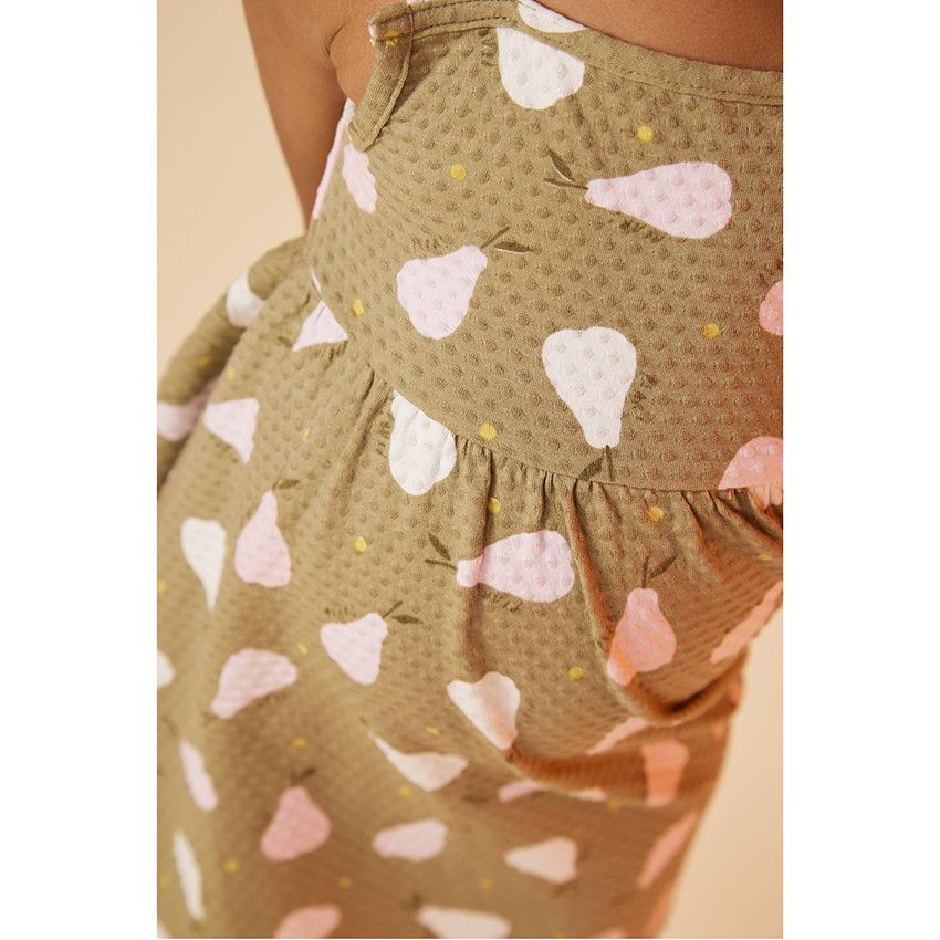 Robe en maille cloquée imprimé poires pour bébé fille - Vert