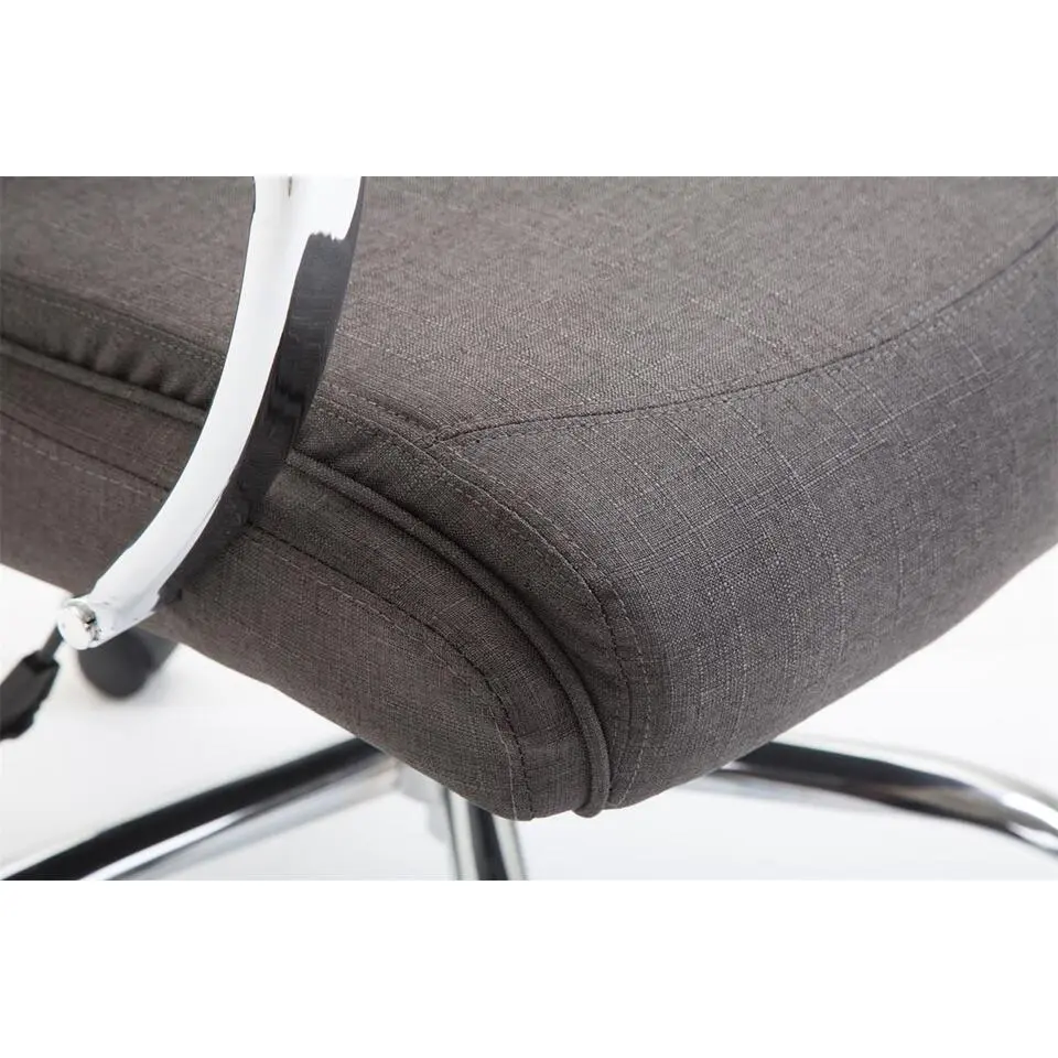 CLP Bureaustoel XL Vaud chroom Frame - Stof - donkergrijs