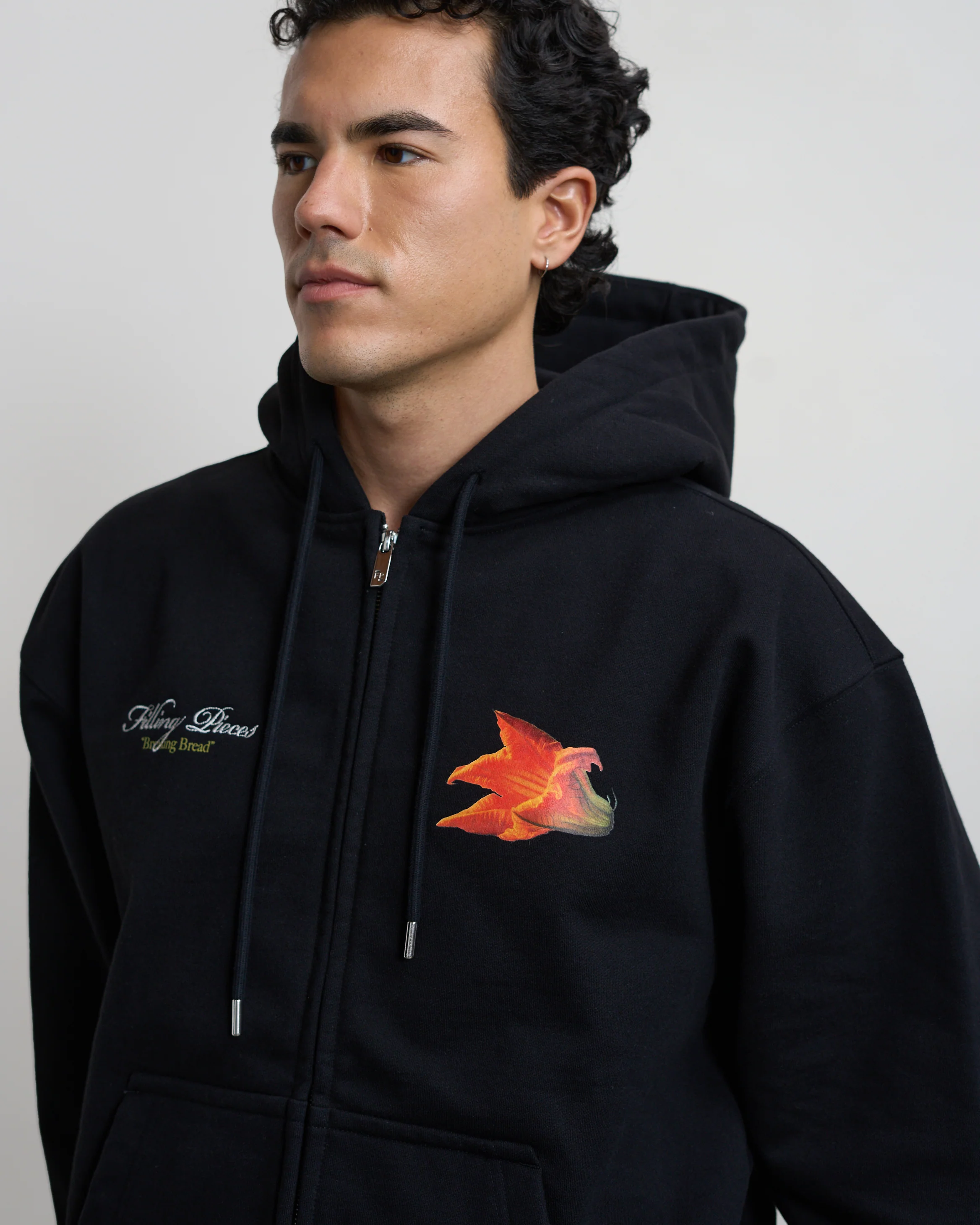 Zip Hoodie Zucchini Black