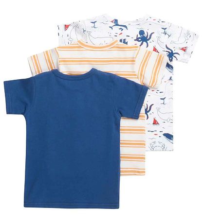 Hust and Claire T-shirt - 3-pak - Asmo - Hvid/Bl?/Gul