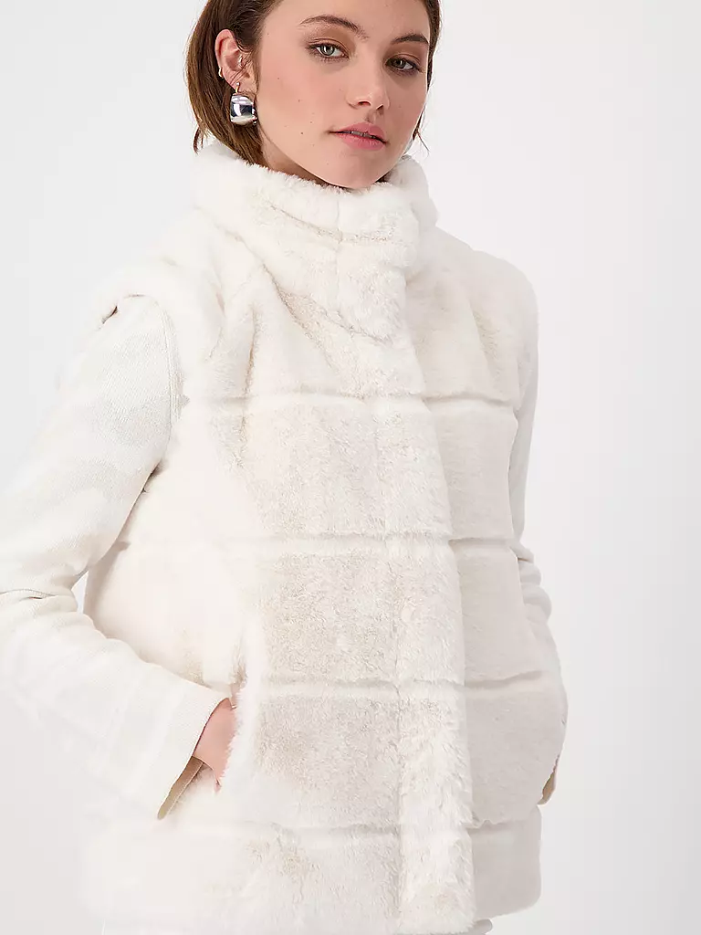 MONARI Gilet in Felloptik beige