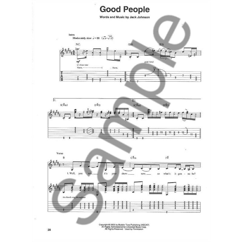 Hal Leonard - Guitar Play Along Vol. 181 - Jack Johnson