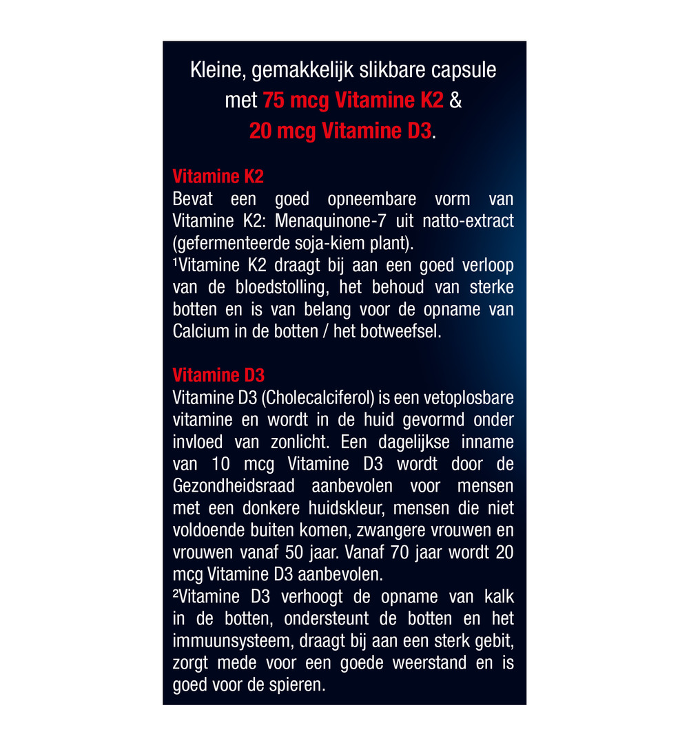 Lucovitaal Vitamine K2 + D3 (60 capsules)