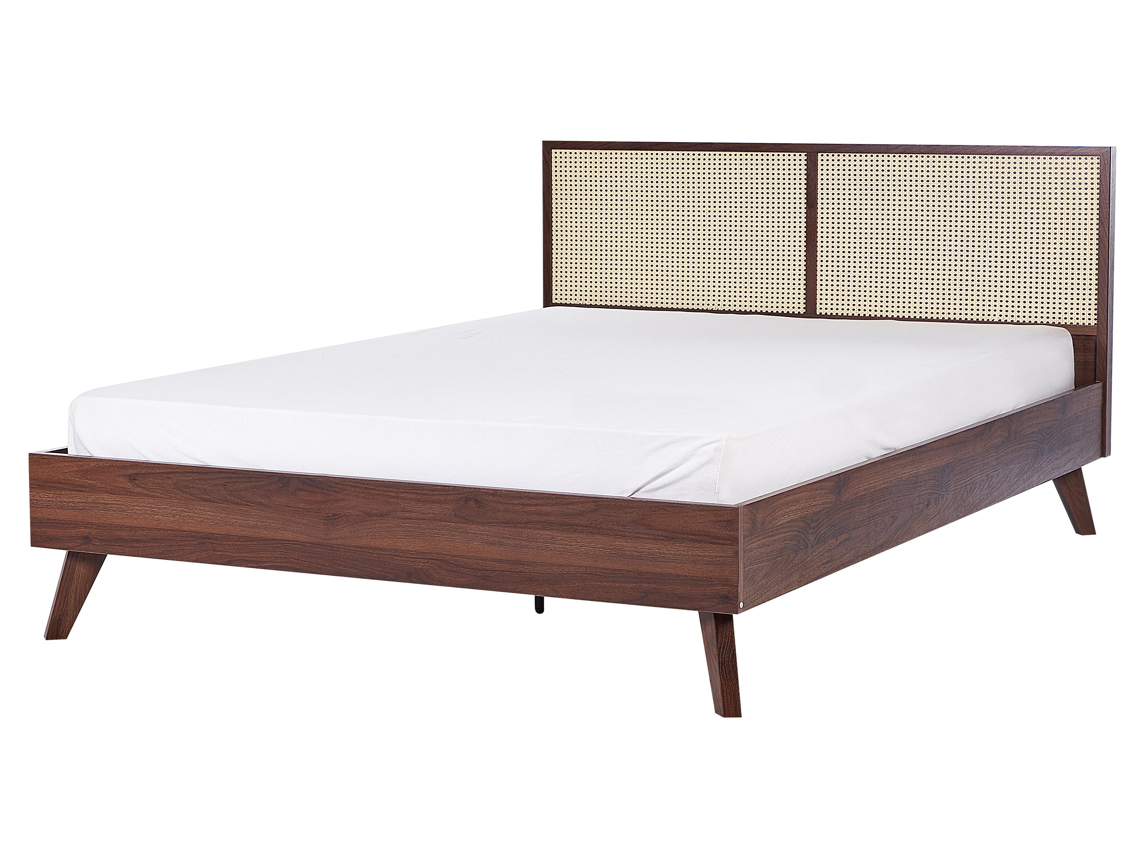 Bed Rotan MONPAZIER 160 x 200 cm Donkerbruin