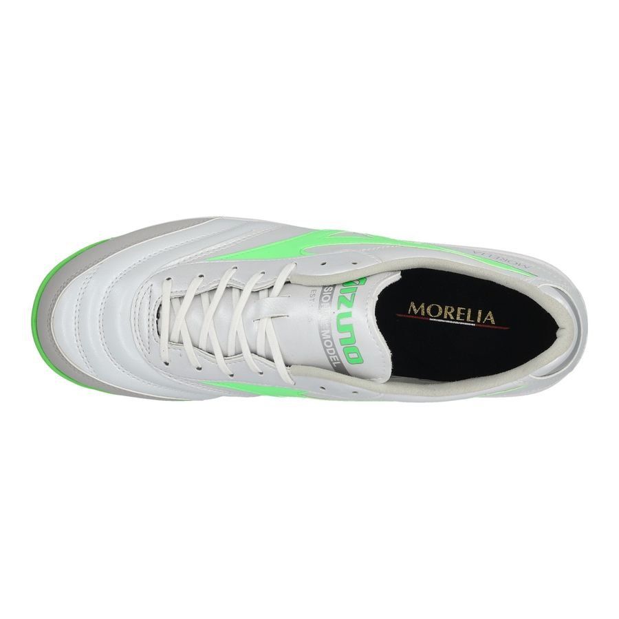 Mizuno Morelia Sala Pro TF Frontier - Blanc/Vert Néon/Argent